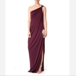 Halston Heritage One Shoulder Draped Gown Size M